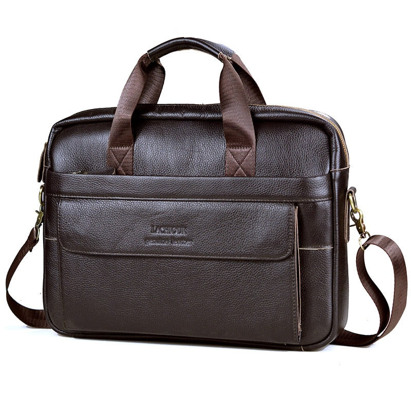 Men Genuine Leather Handbags Casual Leather Laptop Bags