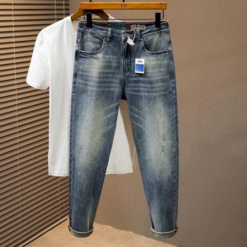 Plus Size Cloth Men's Mid-weight Denim Jeans Casual Fashion