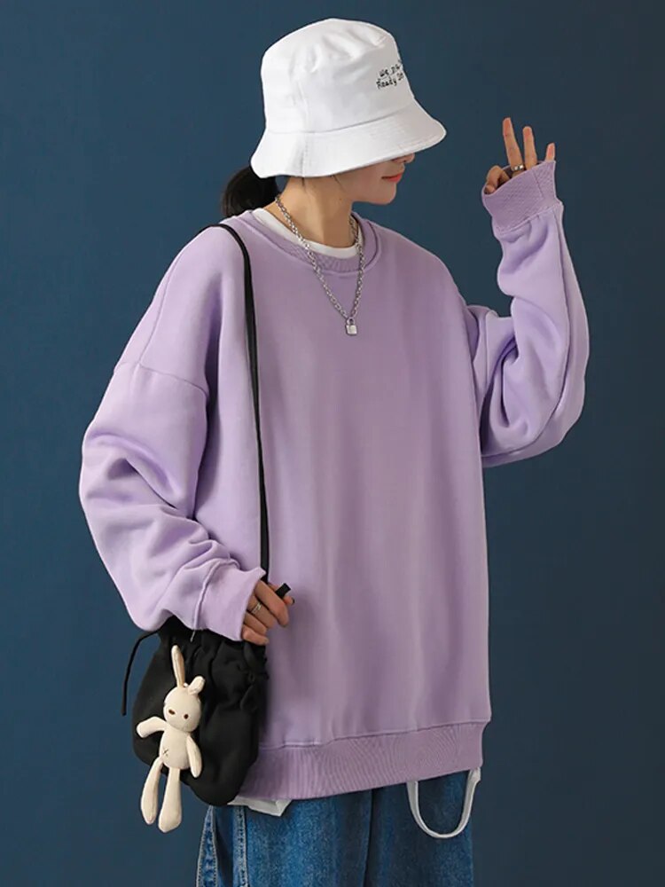 Oversize Hoodies Women pullovers Hooded Warm Sweatshirts