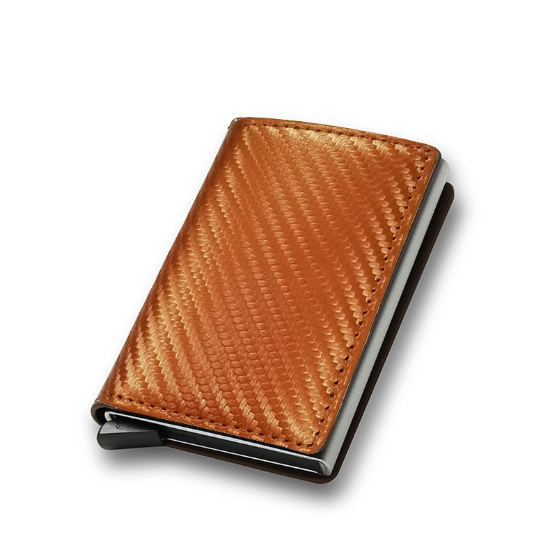 Carbon Fiber Card Holder Men Trifold Mini Wallet