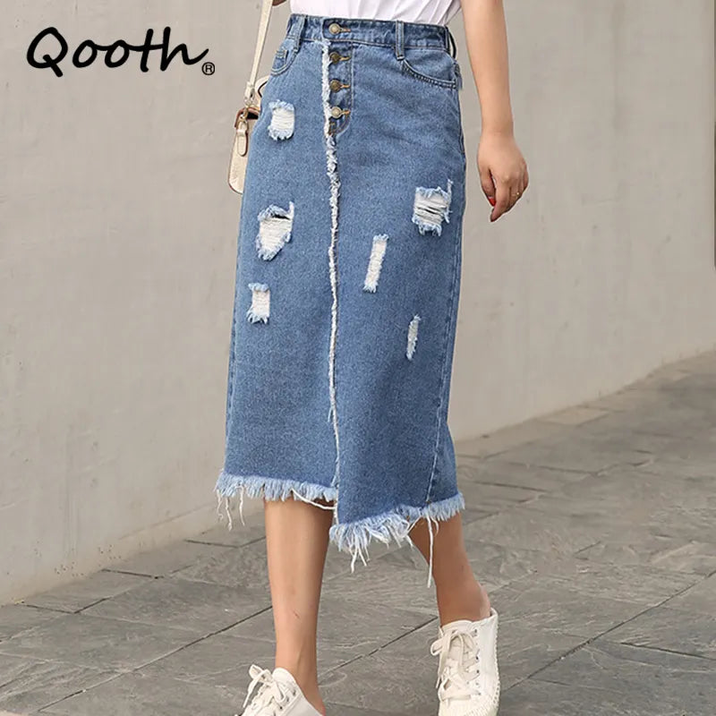 Oversize Mid-length Denim A-line Skirt Casual Vintage