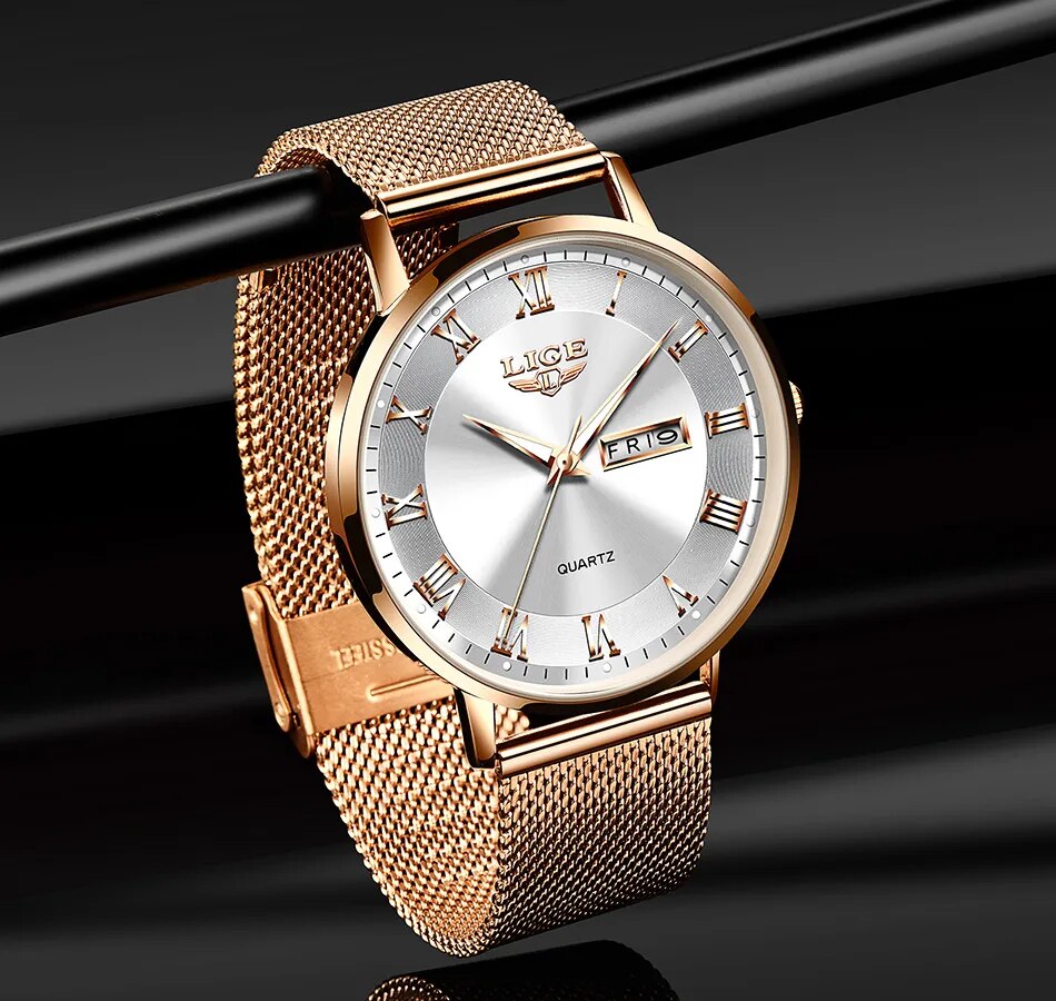 Fashion Women Watch Ultra-Thin Mesh Watch Casual