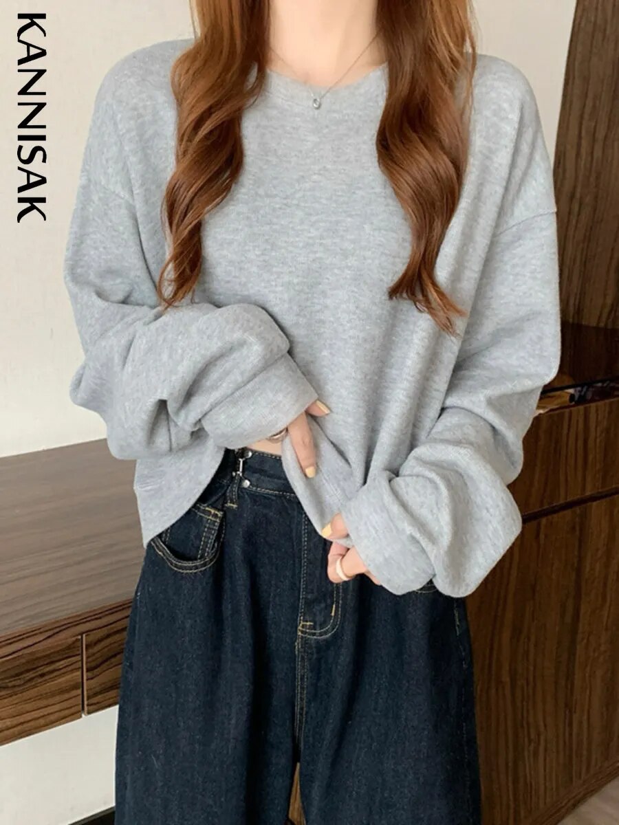 Women Sweatshirt Fashion Loose Pullovers Long Sleeve Casual