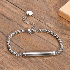 Bracelet for Men Stainless Steel Openable Tube