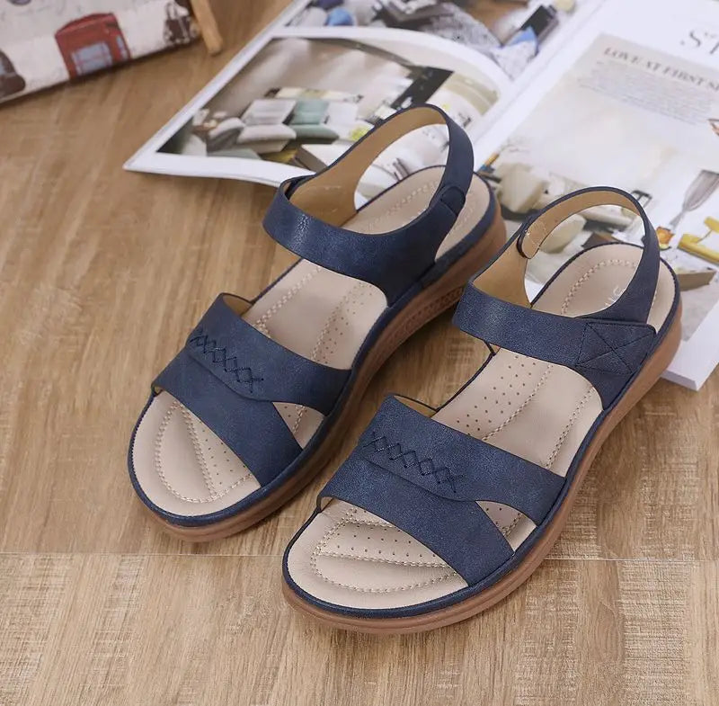 Fashion Hook Loop Casual Open Toe Wedges Shoes Sandals