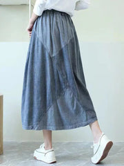 Fashion Clothes Loose Vintage Elastic High Waist Denim Skirts