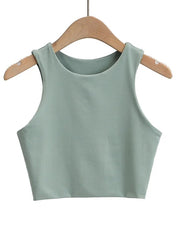 Summer Fashion Slim O-neck Sleeveless Tank Tops