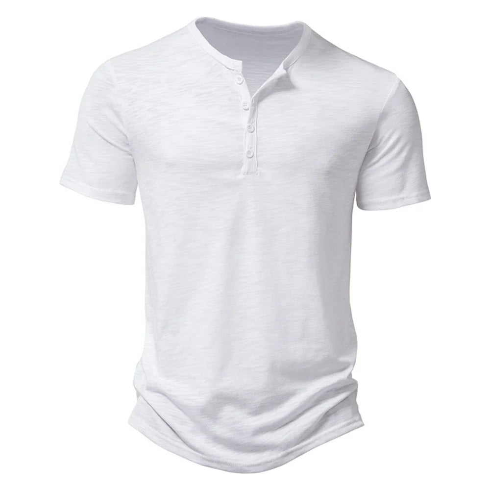 Summer Men Casual Solid Color Short Sleeve T Shirt