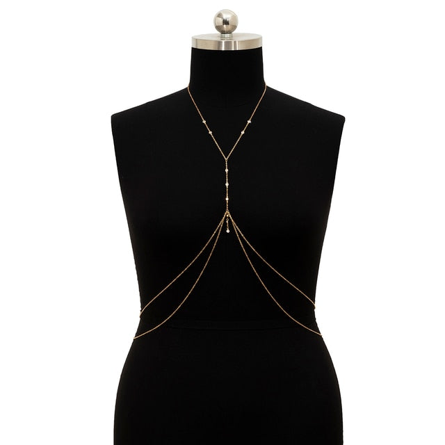 Simple Style Chain Necklace Belly Body Chain Fashion