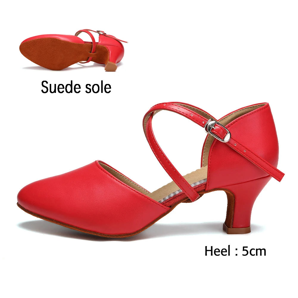 Women Dance Shoes Latin Party Elegant Lace-up Suede Sole