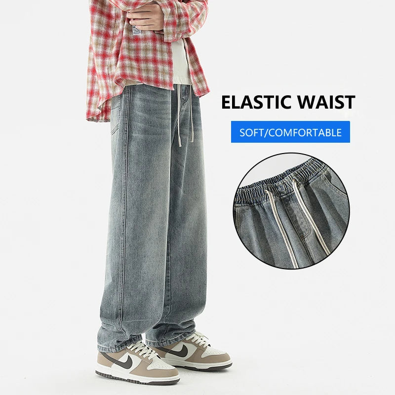 Men's Loose Wide Leg Jeans Fashion Y2K Streetwear