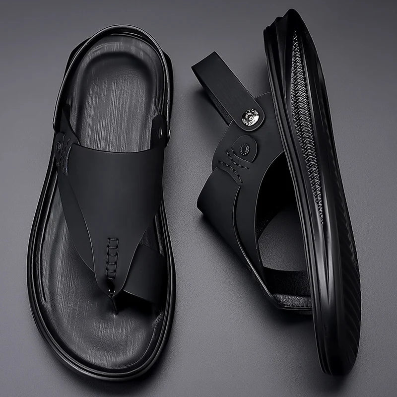 Leather Sandals Fashion Soft Slippers Men Shoes