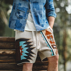 Style Men Vintage Geometric Sport Shorts