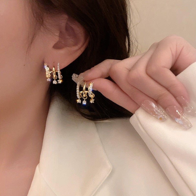 Design Irregular U-shaped Gold Color Earrings