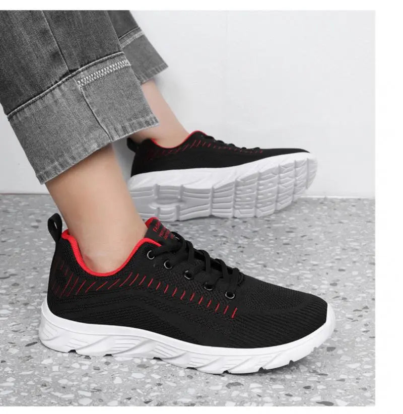 Men's Trendy Lace Up Knit Sneakers Casual Outdoor