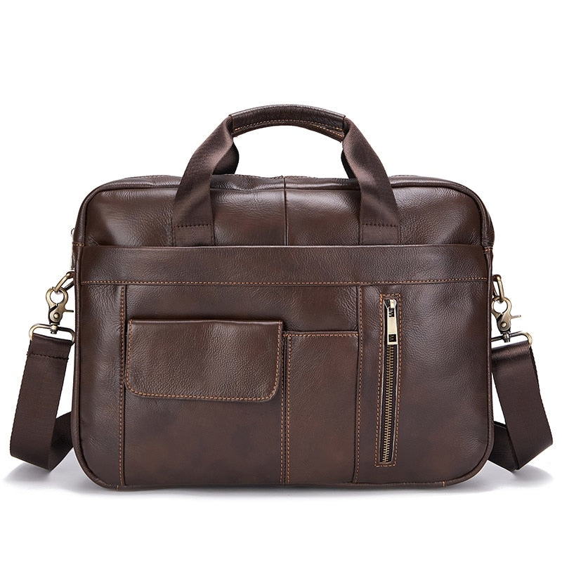 Men Genuine Leather Handbags Casual Leather Laptop Bags