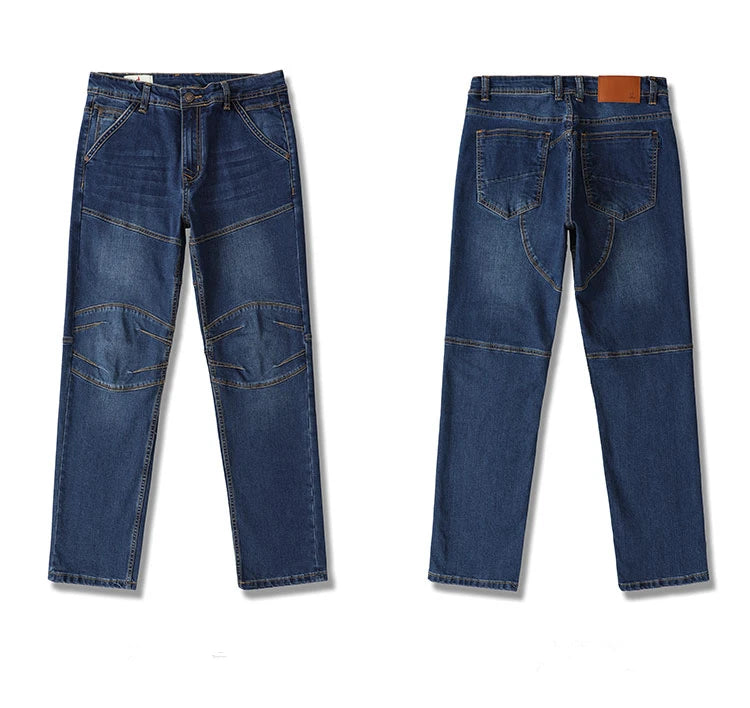 Cotton Stretch Stitching Jeans Classic Casual Men's Straight Loose Denim Pants