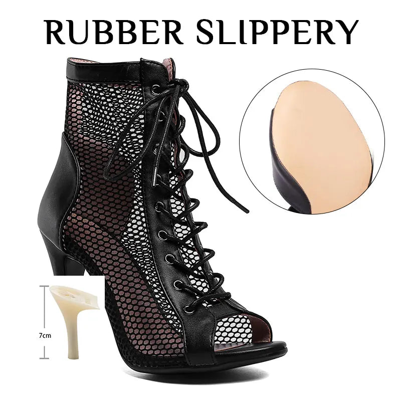 Women Dance Shoes Stilettos High Heels Latin Dance Boots