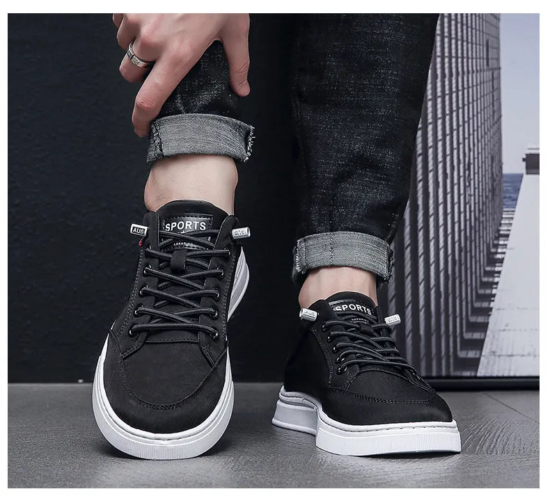 Men's Casual Sneakers Lace Up Trendy Casual Flat Shoes