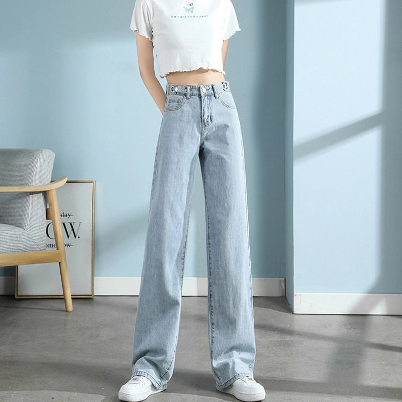 Fashion Jeans Woman Wide Pants Cowboy Pants