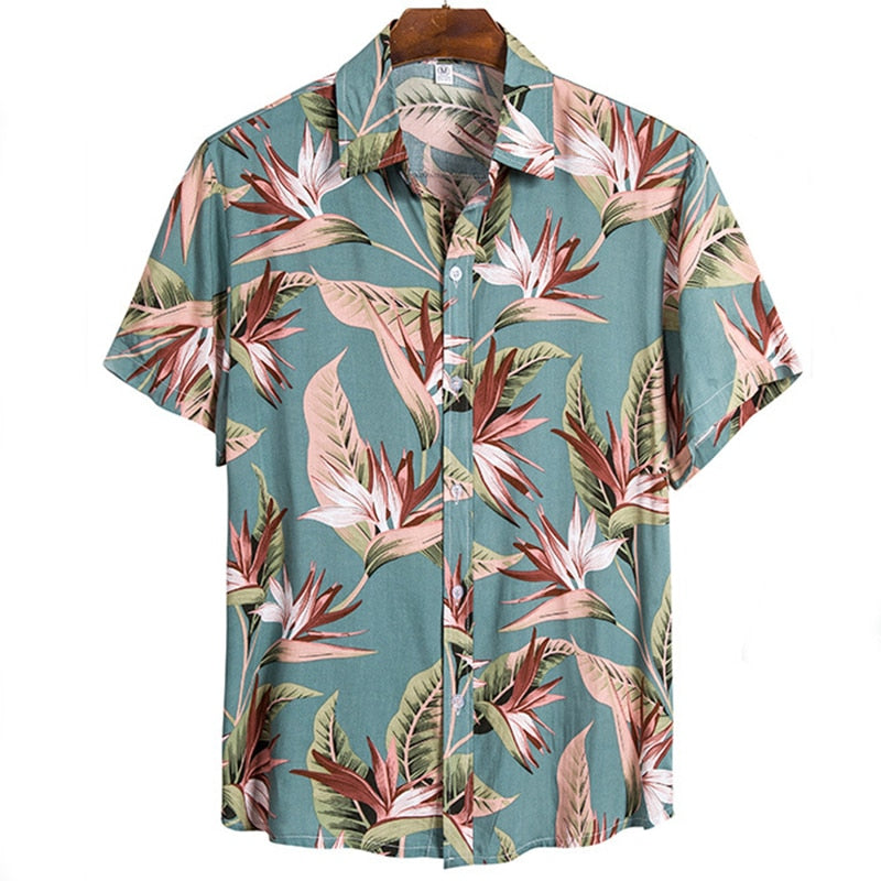 Men's Summer Hawaiian Printed Oversized Floral Shirt