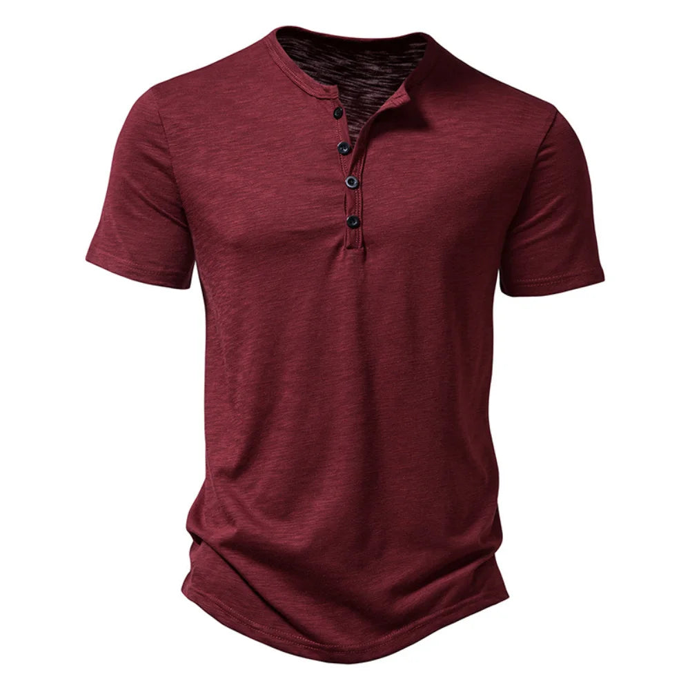 Summer Men Casual Solid Color Short Sleeve T Shirt