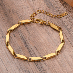 Mens Geometric Rhombus Chain Bracelet Casual