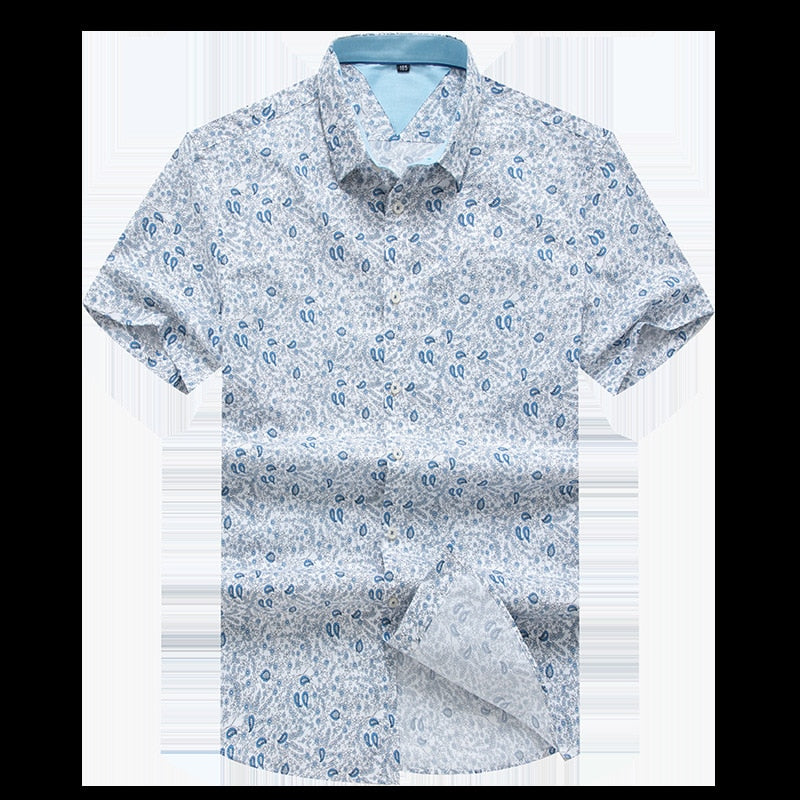 Plus Size Men's Casual Short Sleeve Shirts Clothing Floral Print