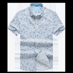 Plus Size Men's Casual Short Sleeve Shirts Clothing Floral Print