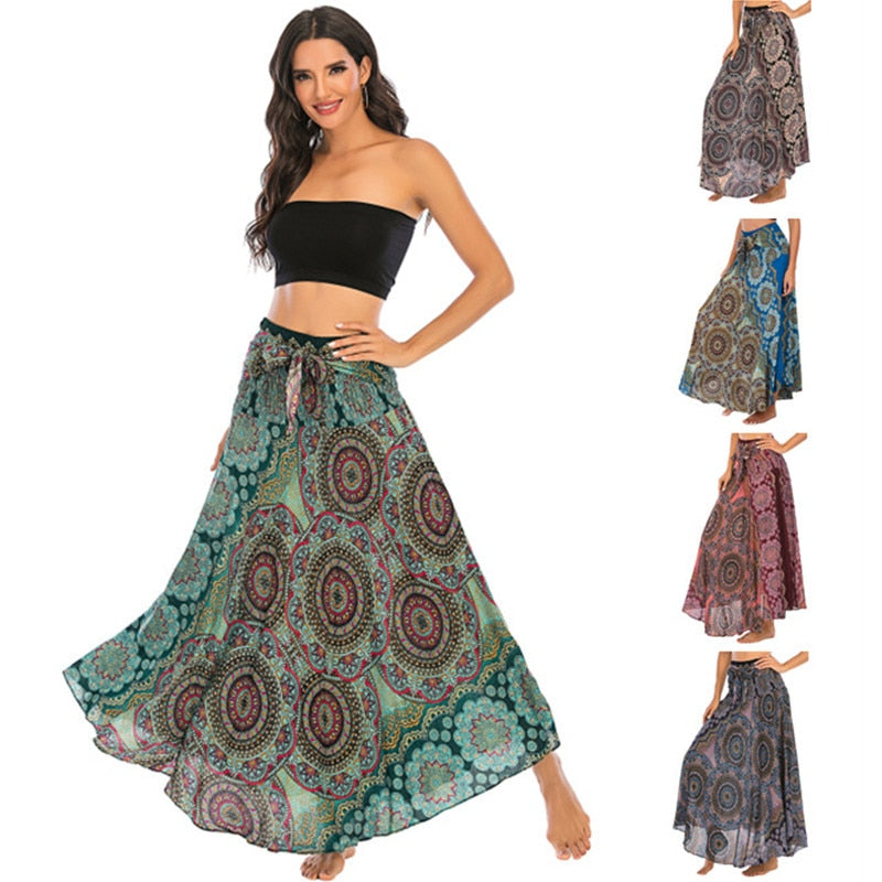 Ethnic Style Fashion Skirts Clothes Bohemian Boho Flowers