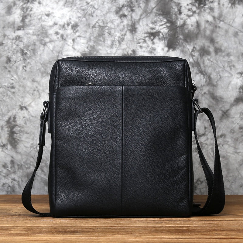 Leather Men's Shoulder Bag Casual Vertical Messenger