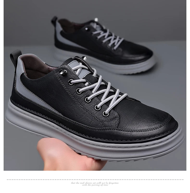 Men Business Leather Casual Flat Shoes For Men Trendy Sneaker