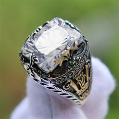 Retro Ancient Silver Color Carved Ring