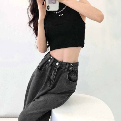 Fashion Jeans Woman Wide Pants Cowboy Pants