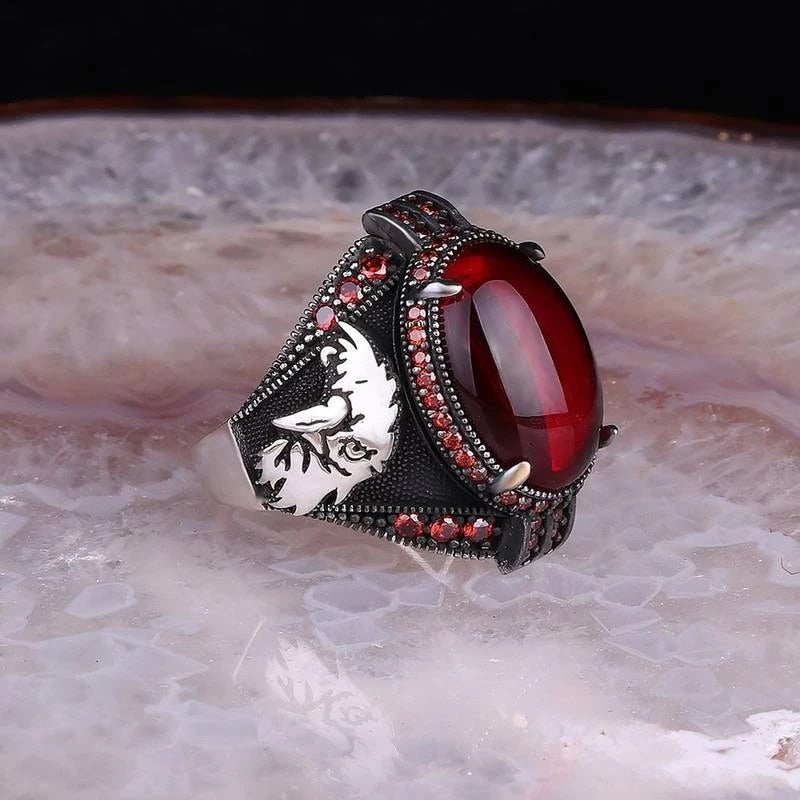 Retro Ancient Silver Color Carved Ring