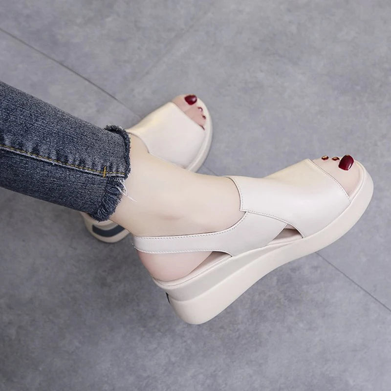 Summer Wedge Shoes For Sandals Peep Toe Platform