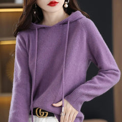 Pullover Sweater Hooded Jumper Loose Solid Long Sleeve Casual