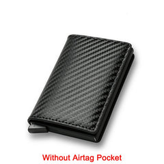 Carbon Fiber Card Holder Men Trifold Mini Wallet