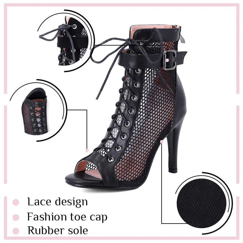 Women Dance Shoes Stilettos High Heels Latin Dance Boots