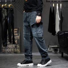 Baggy Jeans Men Plus Size  Denim Pants Fashion Pockets Cargo