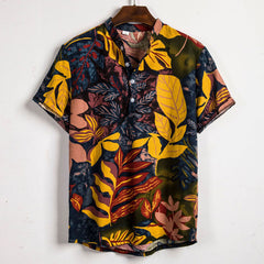 Summer Short Sleeve Floral Hawaiian Shirt