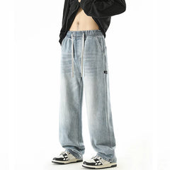 Men's Baggy Wide Leg Jeans Fashion Streetwear Vintage Washed