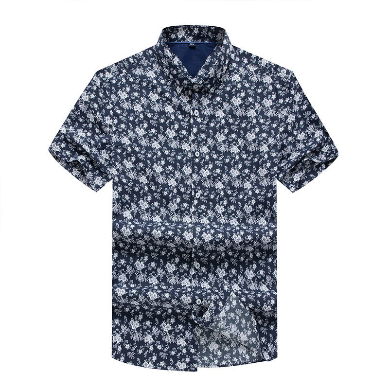 Plus Size Men's Casual Short Sleeve Shirts Clothing Floral Print