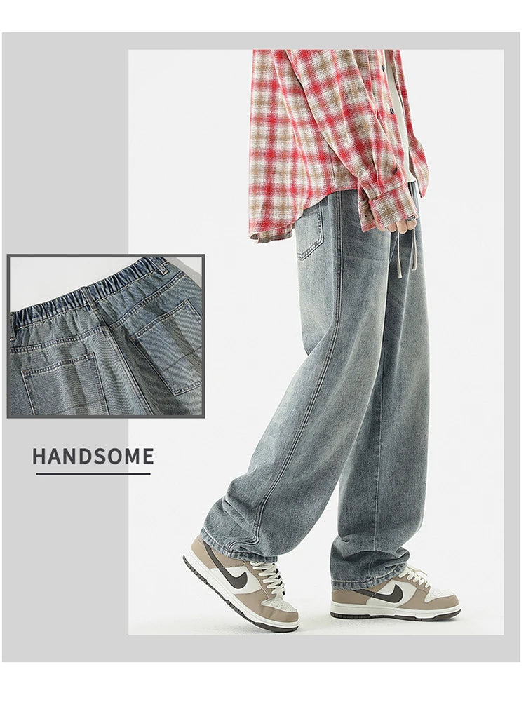 Men's Loose Wide Leg Jeans Fashion Y2K Streetwear