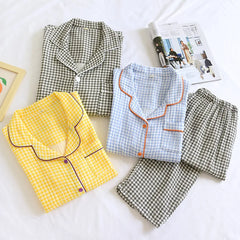 Style Couples Pajamas Set Casual Home Clothes Long-Sleeved