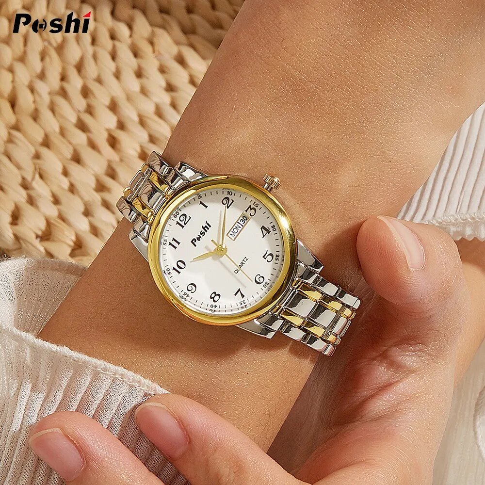 Quartz Watch for Women Fashion Ladies Bracelet Stainless Steel Strap