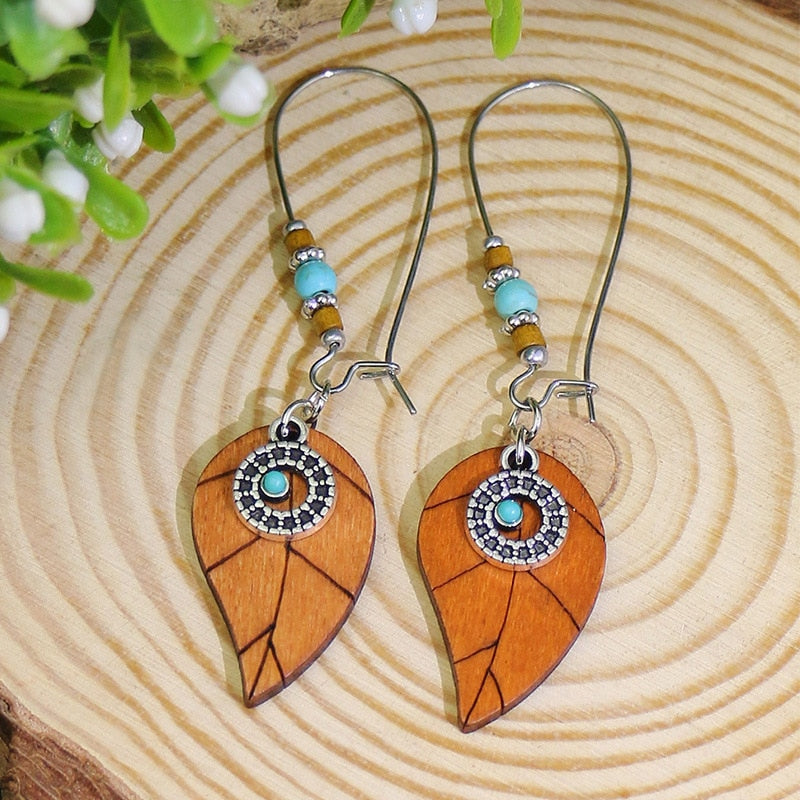 Classic Ethnic Turquoises Water Drop Earrings Bohemian Vintage Jewelry