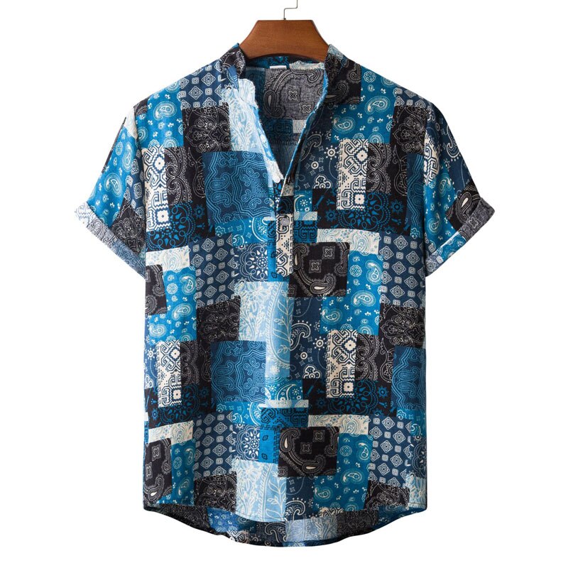 Summer Short Sleeve Floral Hawaiian Shirt