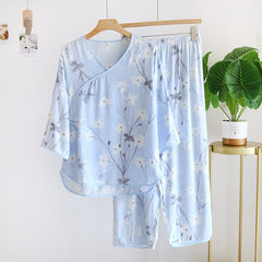 Pajama Set Viscous Fiber Sweet Printing Home Suit