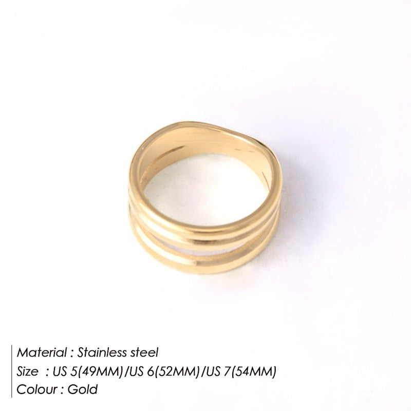 Fashion  Color Geometric Multi-layer Line Ring